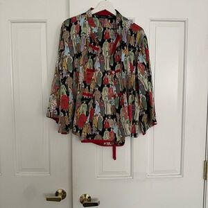 Natori Dynasty Print Pajama Set Silk Blend L